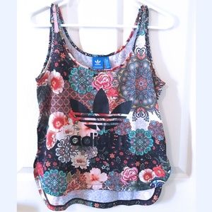 Adidas tank with floral pattern - Only worn once